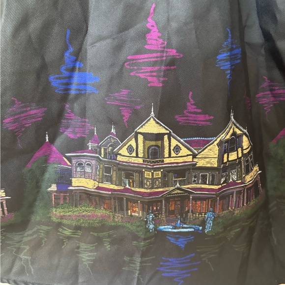 NWT WINCHESTER MYSTERY HOUSE® NOVELTY BLACK PRINT CIRCLE SKIRT - Picture 9 of 9